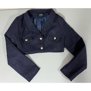 Cider ‘Lady Blue’ Cropped Blazer Jacket Coat Blouse Size S 🧸 #twee #coquette